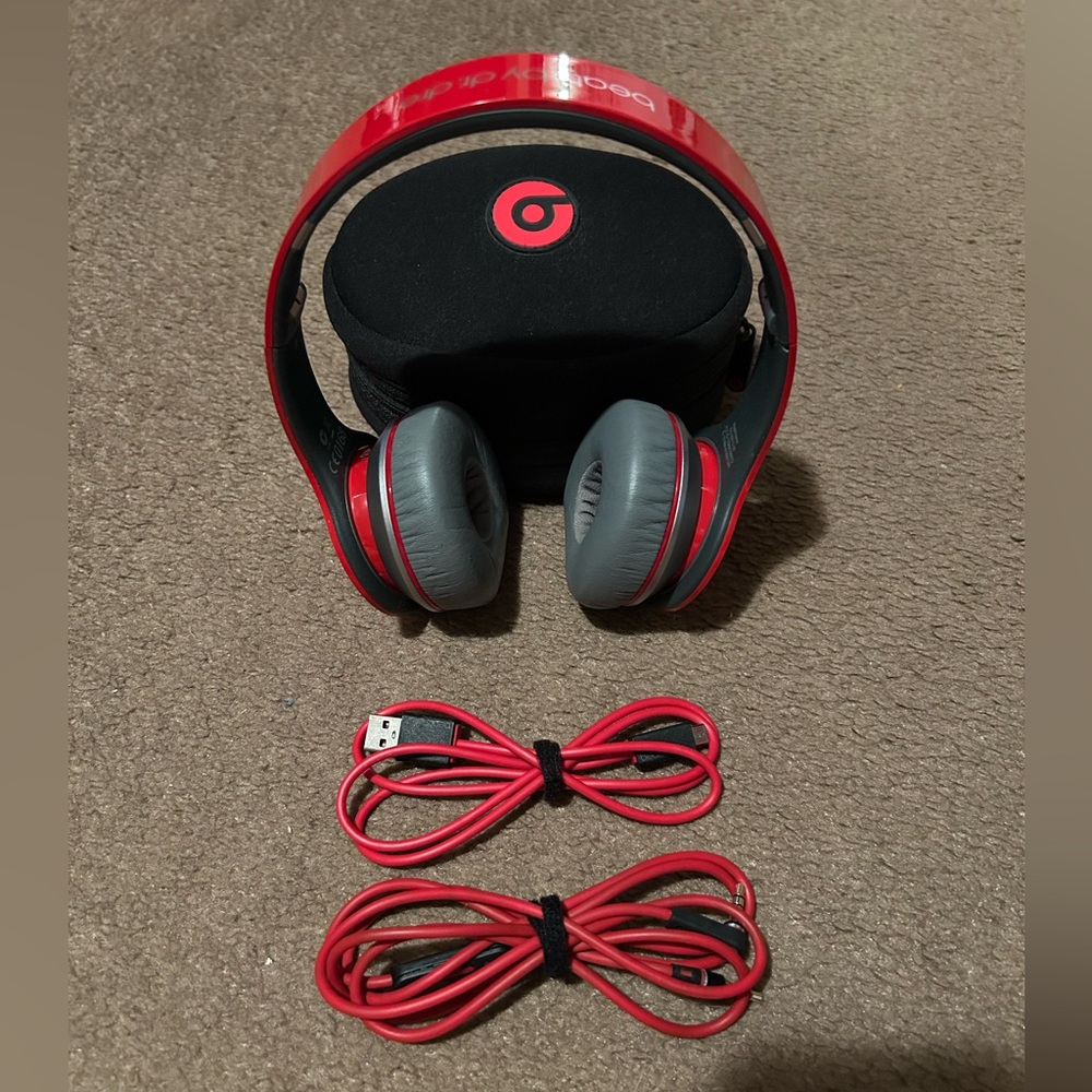 Beats by Dre Red and Gray Over-Ear Headphones
